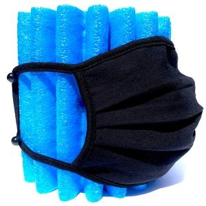 Black Cotton Face Mask 2 Layer Cover Hand Made